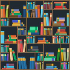 Vector of library book background Seamless pattern