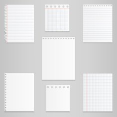 Set of different notebook paper vector N2