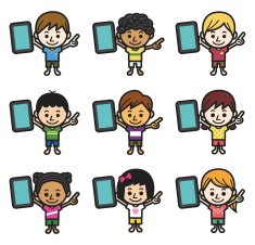 Cute kids with smartphone N2
