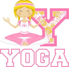 Cute Yoga Girl Learning Letter Y N12