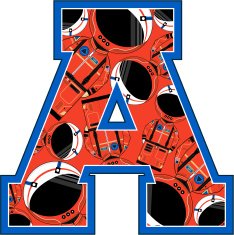 Cute Astronaut Learning Letter A N30