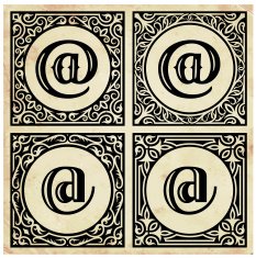 Old Paper with Decorative AT Symbol
