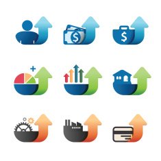 Arrow Graph chart Business concept Icons set