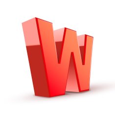 3d red letter W N7