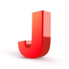 3d red letter J N9
