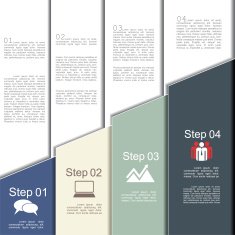 Infographic report template with text and icons Vector
