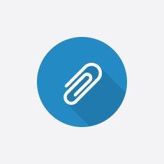 clip Flat Blue Simple Icon with long shadow