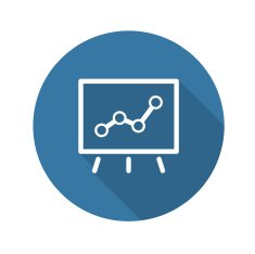 Business Flip Chart Flat Icon With Long Shadow