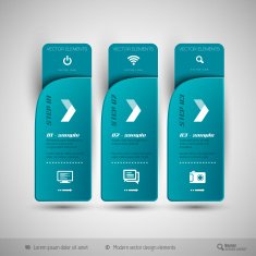 Vector tabs as design elements for business layouts N24