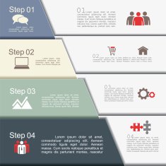 Infographic report template with text and icons