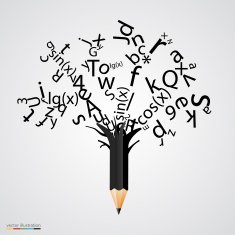 Abstract tree with black letters N2