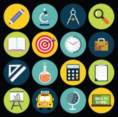 Flat Conceptual Education Icon N6