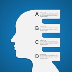 Vector infographic template business silhouette head N3