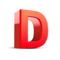 3d red letter D N7