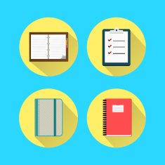 Notebook set icon concept