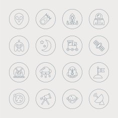 space line icon set N6