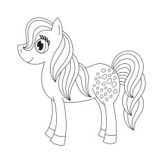 Cute pony coloring book page N2