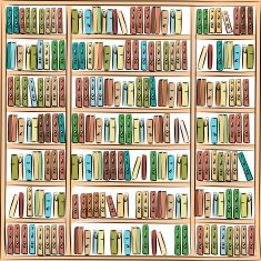 bookcase with books N4