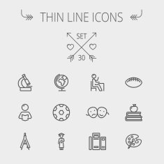 Education thin line icon set N15