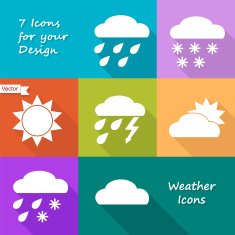 Colored icons design of weather forecast