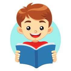 Little Boy Reading A Blue Book N2