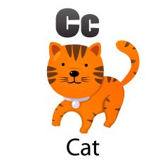 Alphabet C with Cat
