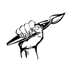 hand holding brush vector