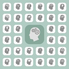 Thinking heads icons