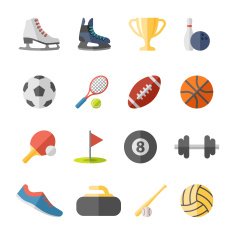 sport flat icons