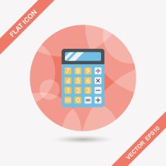 calculator flat icon with long shadow eps10 N48