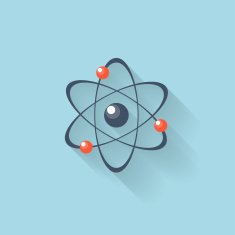 Flat web internet icon Atomic model