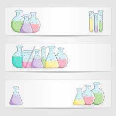 Banners with laboratory test tubes N2