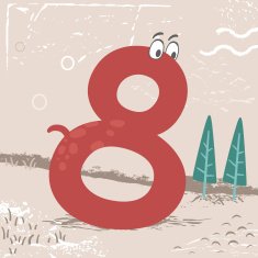 Cute alphabet Number 8