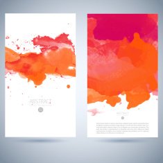 Set of vector watercolor template N74