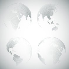 Set of dotted world globes light design vector illustration N2