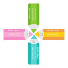 Four pencils template set Infographic