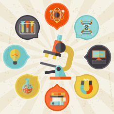 Science concept info graphic in flat design style