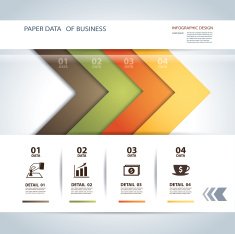 business step paper lines and numbers design template N2