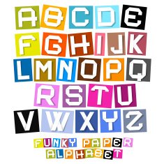 Colorful Paper Cut Vector Funky Alphabet N2