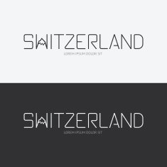 Vector alphabet switzerland design concept with flat sign icon