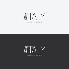 Vector alphabet italy design concept with flat sign icon