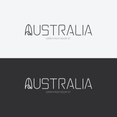 Vector alphabet australia design concept with flat sign icon