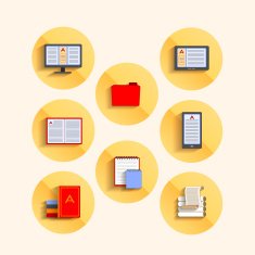 Set of icons in the flat style Soup gadgets