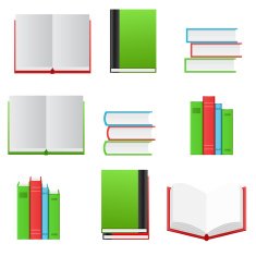Book icons set N8