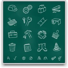 Chalkboard work icons