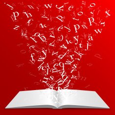 Book with flying letters N5