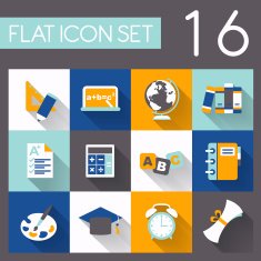 education elements icon set