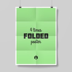 Four times folded poster template