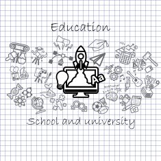 Back to School background icon set N2