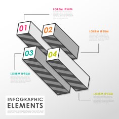 grey bar chart infographic elements